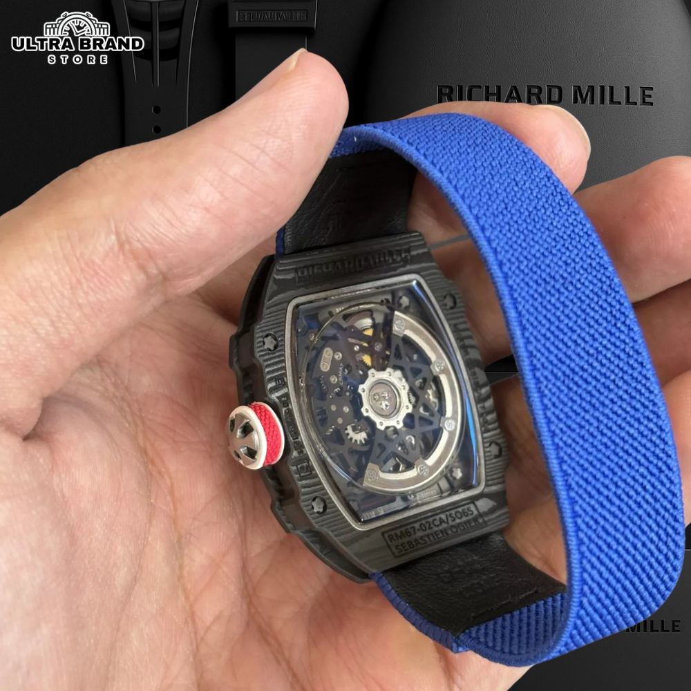 RM 67-02 Super Clone Sébastien Ogier TPT Blue elastic wristband - Image 2