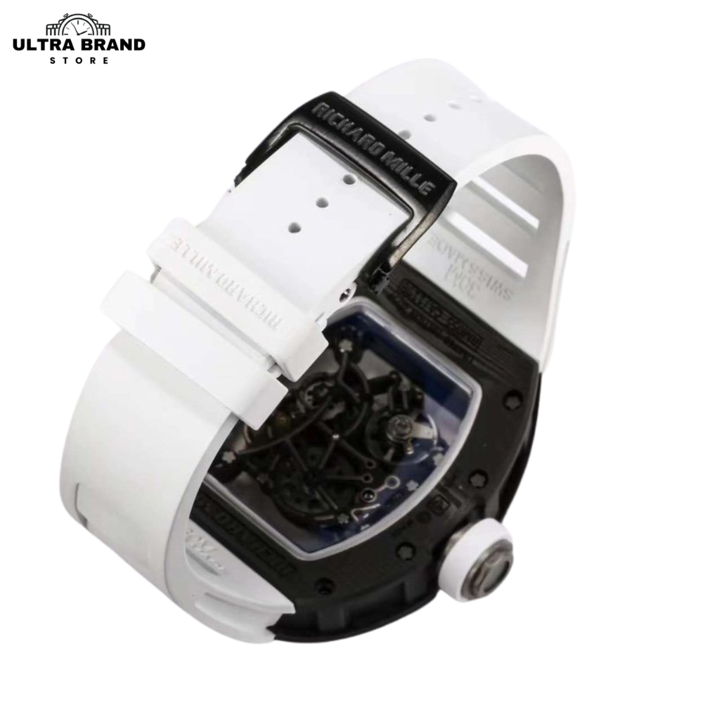 RM055 Black Case White Rubber Strap Swiss RMUL Movement - Image 2