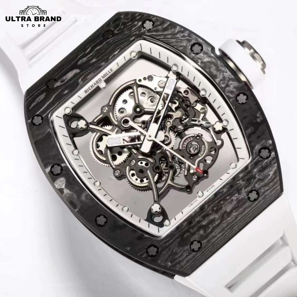 RM055 Black Case White Rubber Strap Swiss RMUL Movement - Image 3