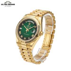 Super Replica Rolex Day Date Yellow Gold Green Ombré Dial 40mm Clone 3255 Movement Watch