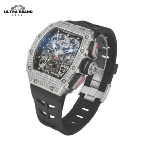 Iced out Richard Mille RM011-03 Titanium silver Replica