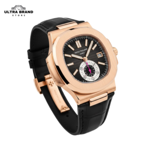 Patek Philippe 5980R Chrono Graph Rose Gold Black Strap Swiss Movement Replica