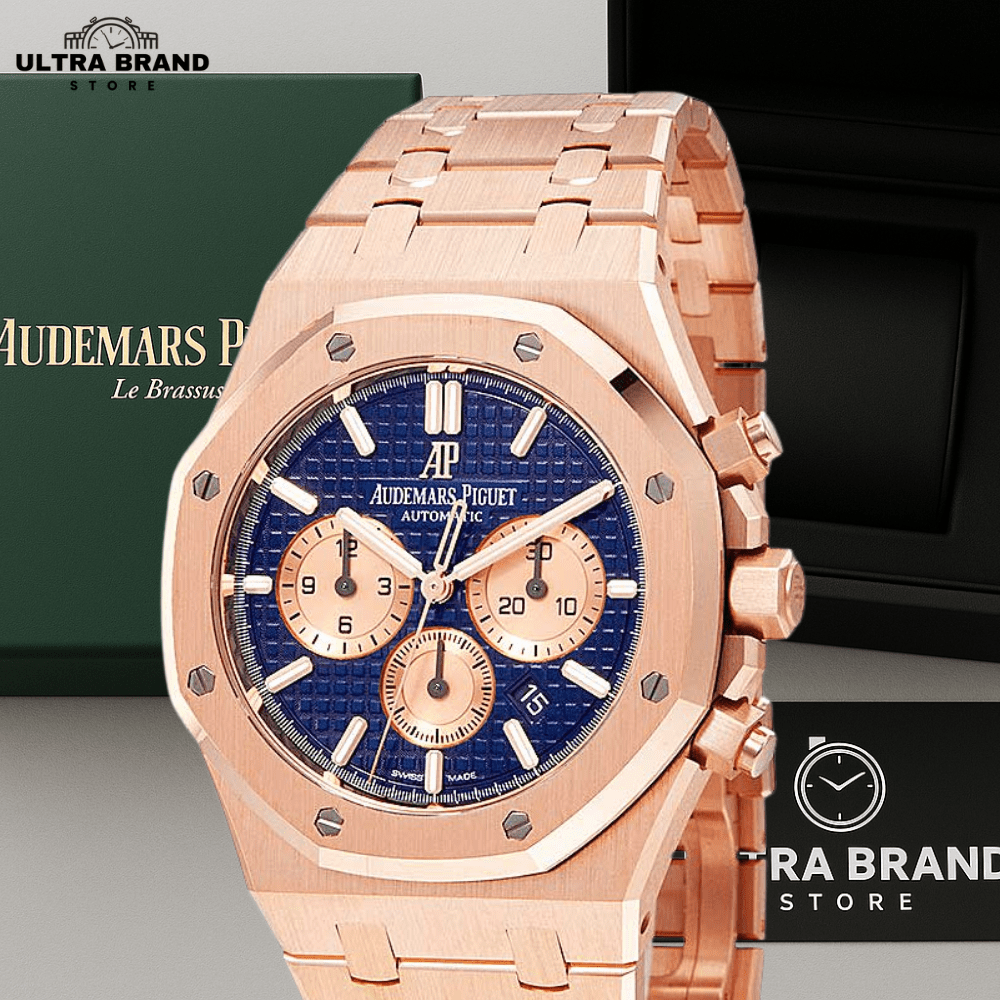 Super Clone Audemars Piguet Royal Oak Chrono Rose Gold Blue Dial - Image 2