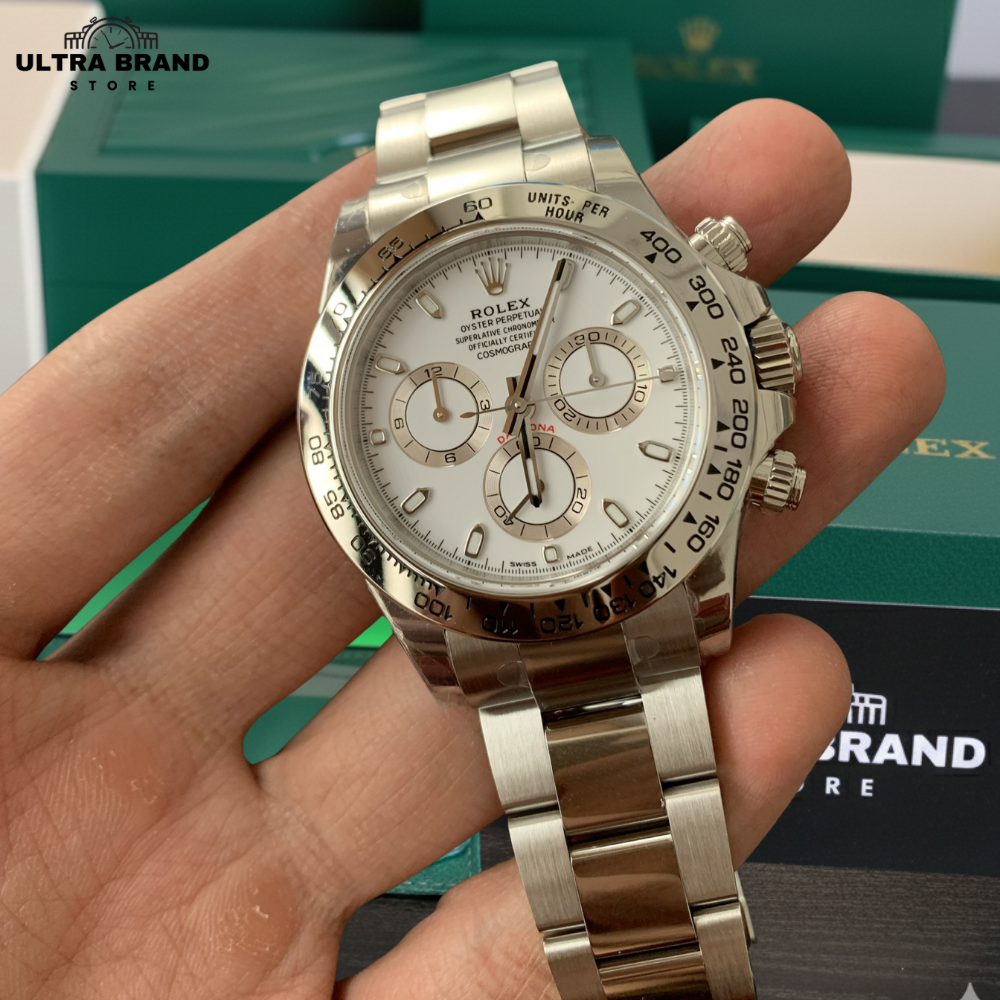 Fake Rolex Daytona Ref.116520 White Dial Stainless Steel Bezel 4130 Movement - Image 2