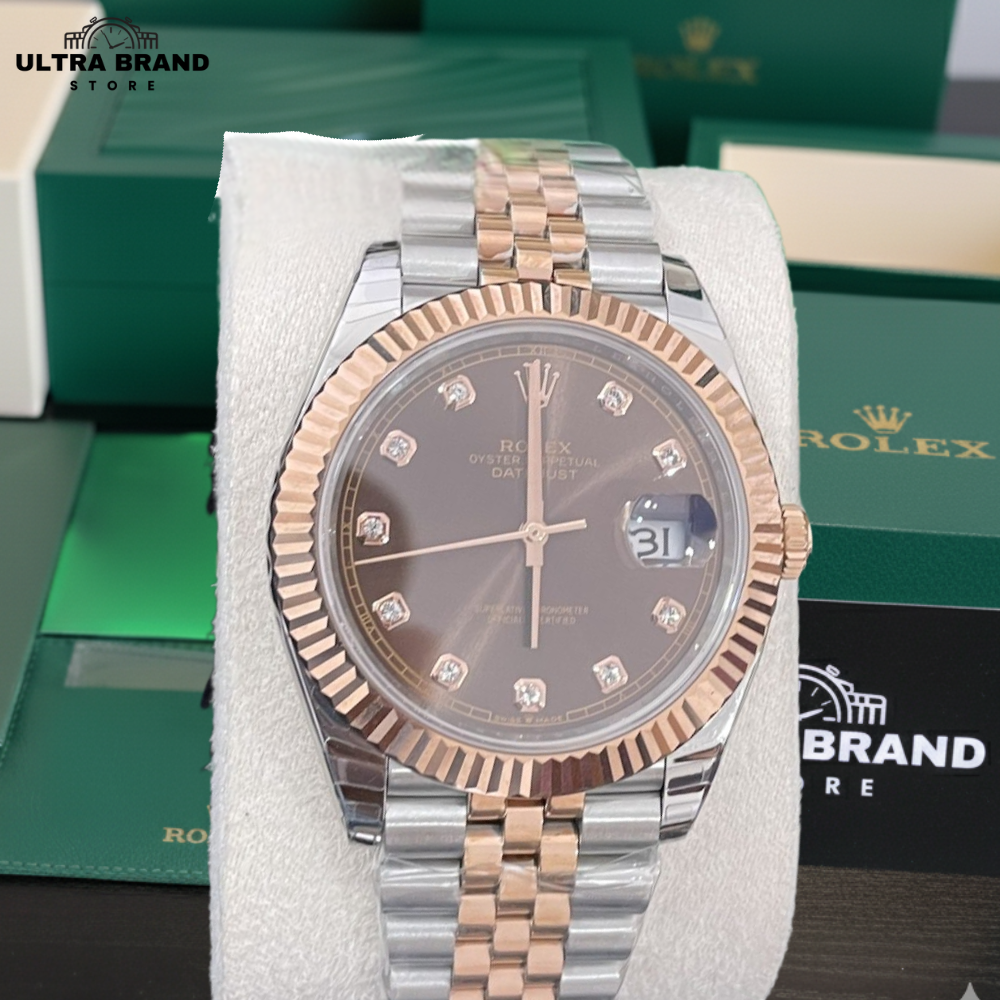 Rolex Datejust Rose Gold Two-Tone Chocolate Dial Swiss 3235 Movement Super Copy - Image 3