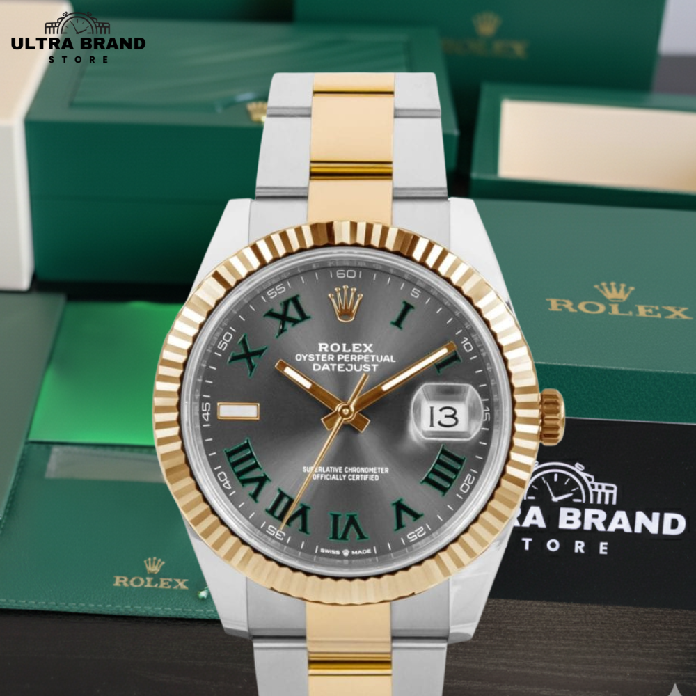 Rolex Datejust Wimbledon yellow Gold Oyster Strap CLone - Image 2