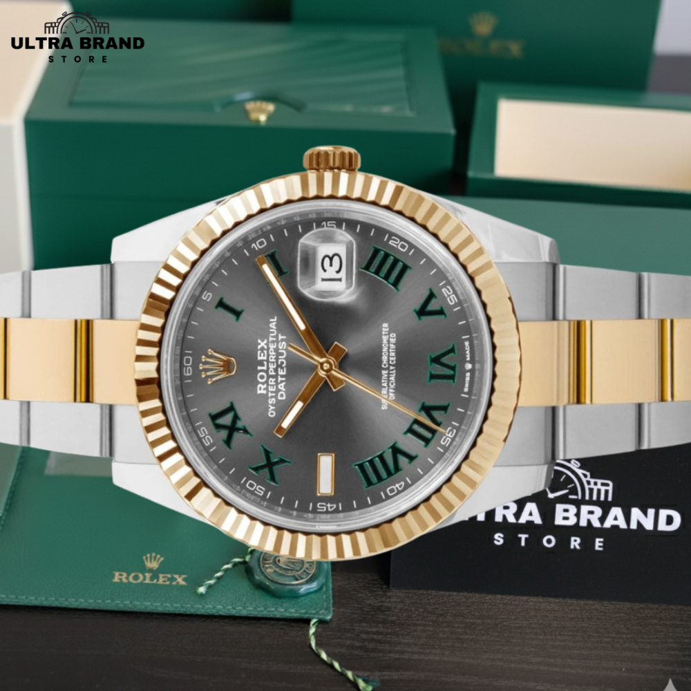 Rolex Datejust Wimbledon yellow Gold Oyster Strap CLone - Image 3