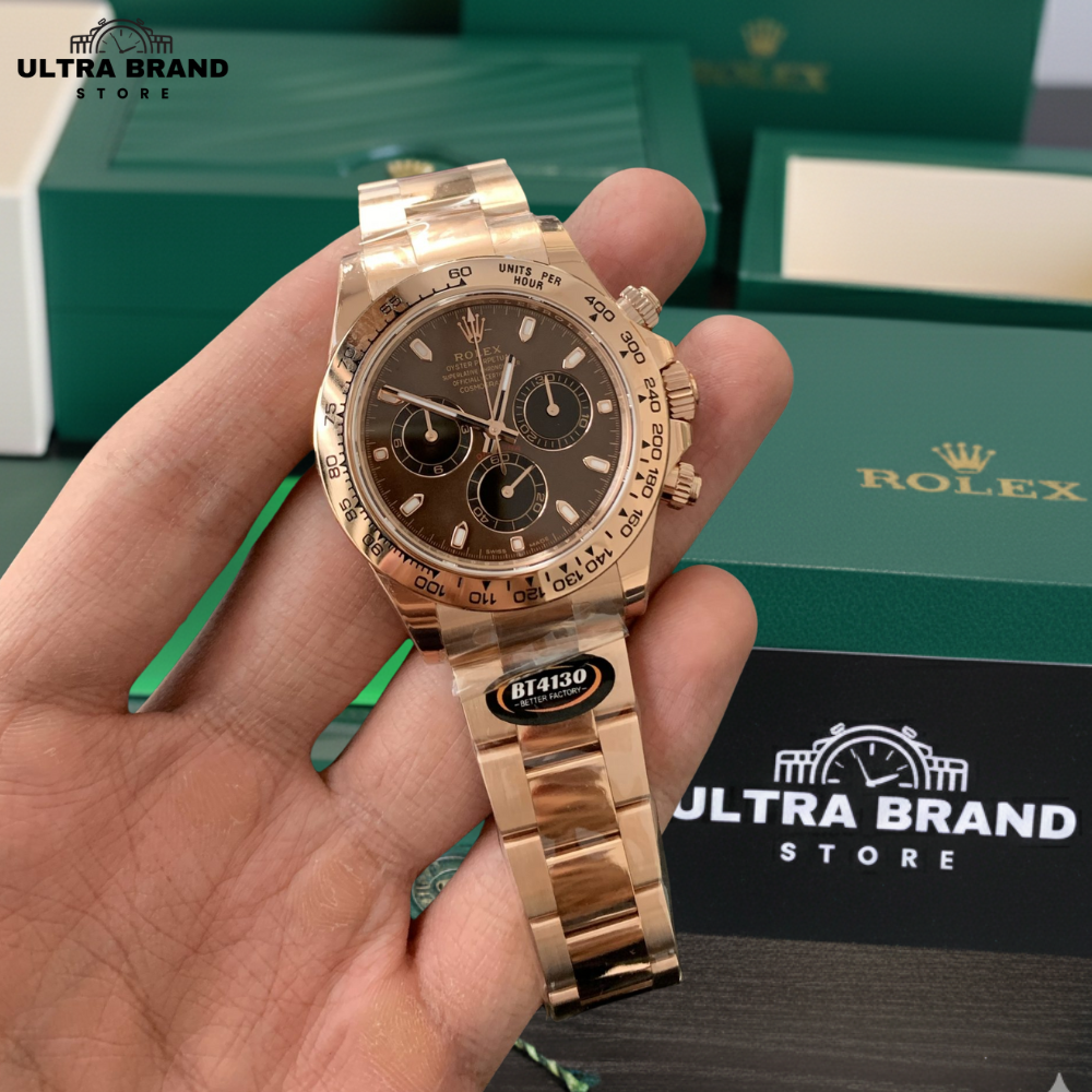 Rolex Daytona Rose Gold Chocolate Dial Super Clone 4130 Movement - Image 2