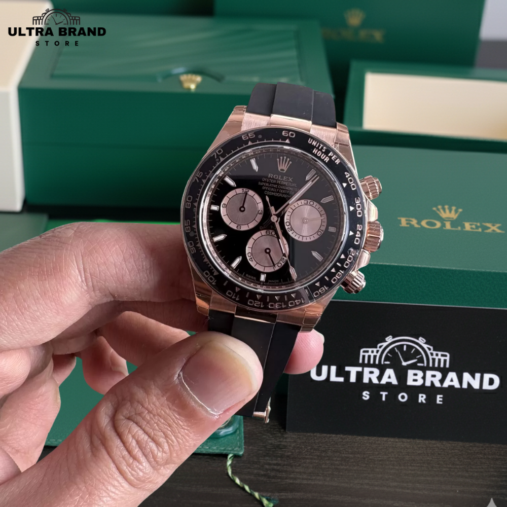 Rolex Daytona Rose Gold Oysterflex Black Dial Best Super clone - Image 2