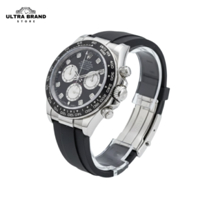 Rolex Daytona White Gold Oysterflex Black Dial Diamond Hour Markers 4131 Movement