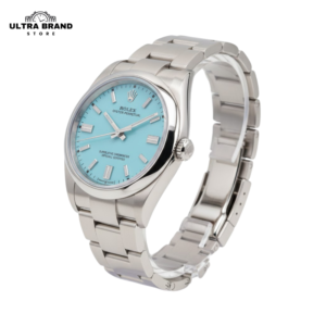 Rolex Oyster Perpetual 41 MM Turquoise Blue Dial Ref.124300 Swiss Clone Movement Replica